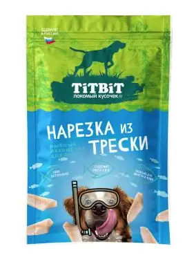 TiTBiT лакомство для собак нарезка из трески