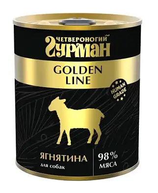 Четвероногий Гурман Golden line консервы ягнятина натуральная в желе для собак