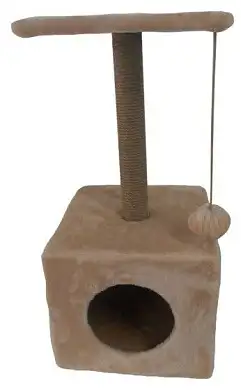 Homecat когтеточка домик для кошек с площадкой большой для мейн-кунов бежевый