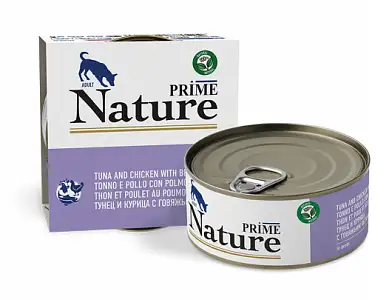 PRIME NATURE Консервы для собак курица и тунец с говяжьим легким в бульоне